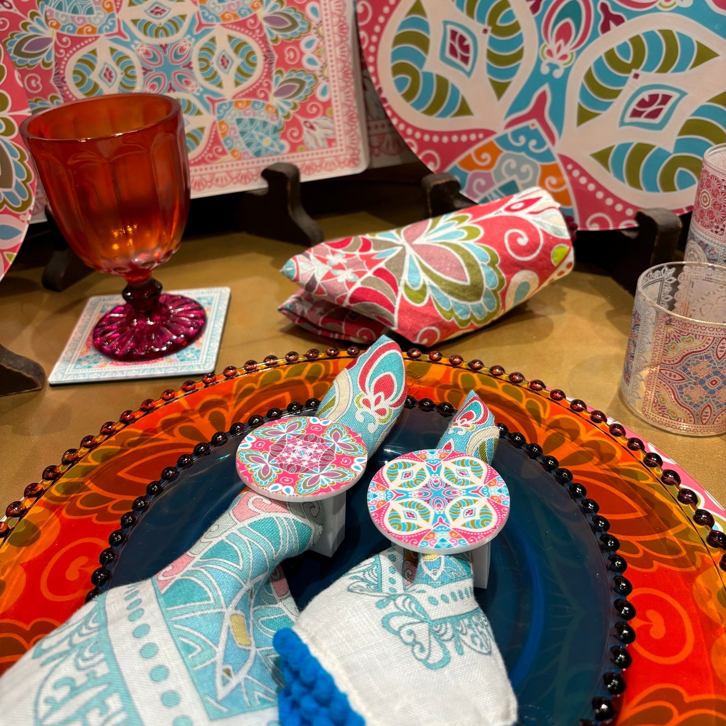 Napkin Sets - Mandala Sarabi Frost Rings (Set of 4)