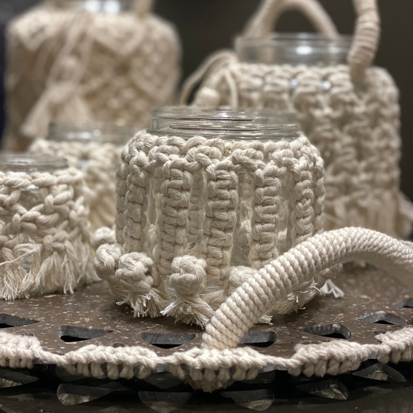 Tableware - Picnic Macrame Jars Pebble