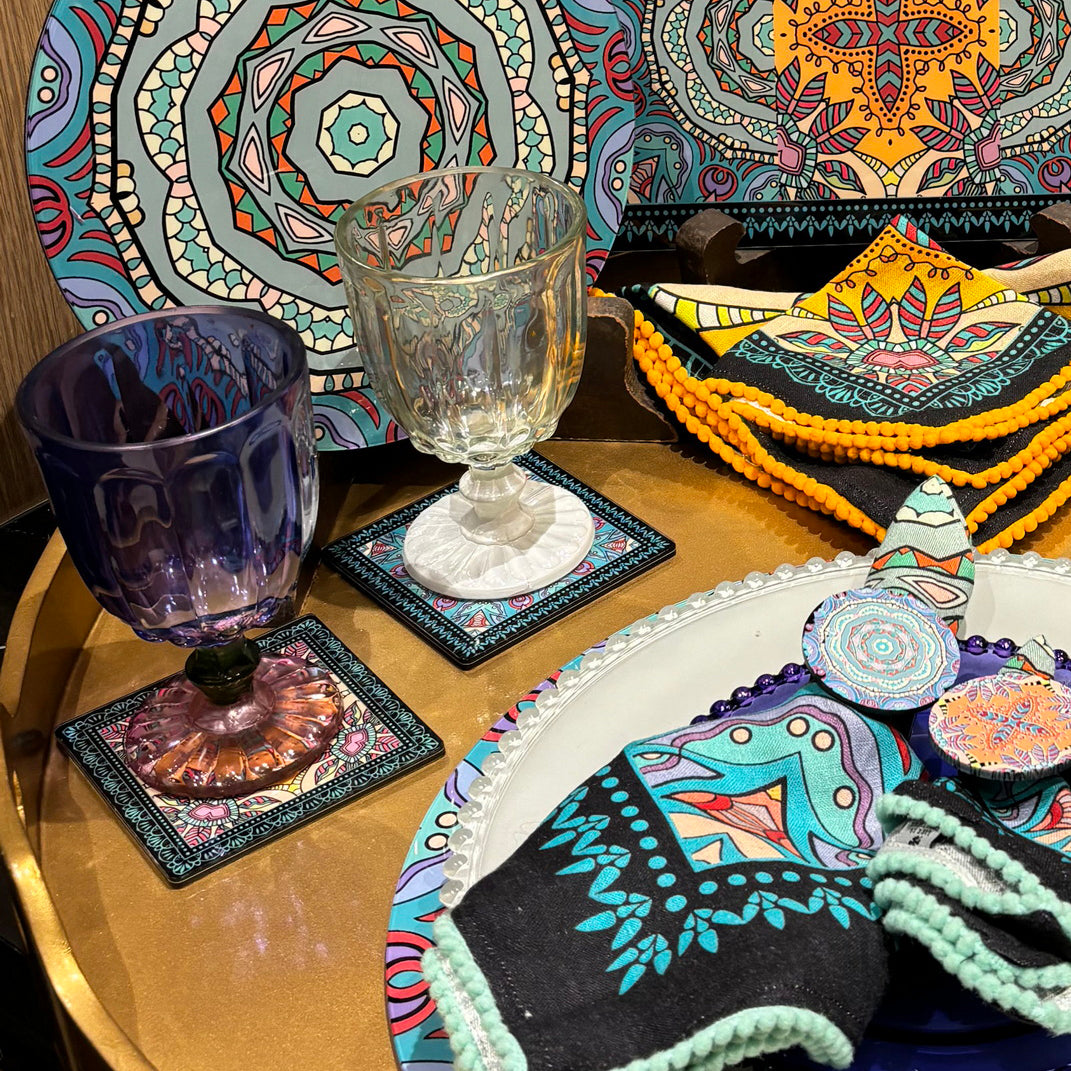 Glasses - Dotted Clear & Smoky (Set of 4)