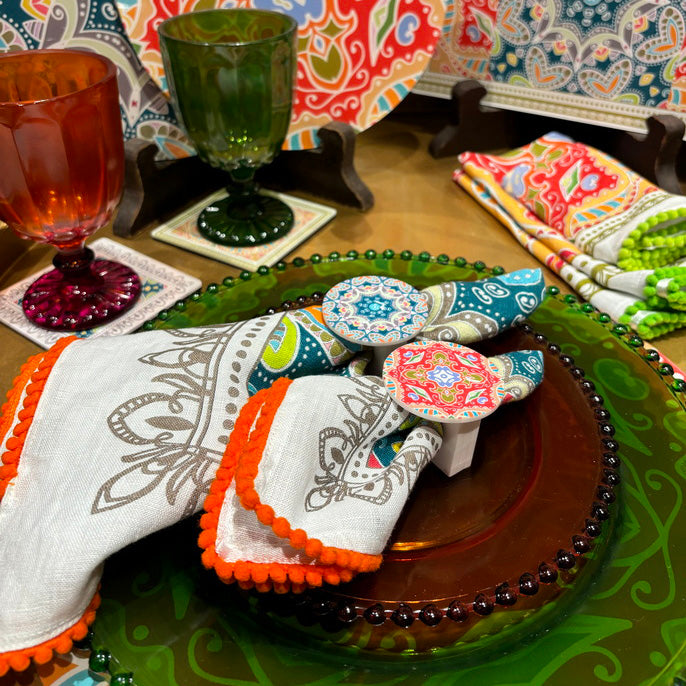 Napkin Sets - Mandala Kiara Frost Rings (Set of 4)