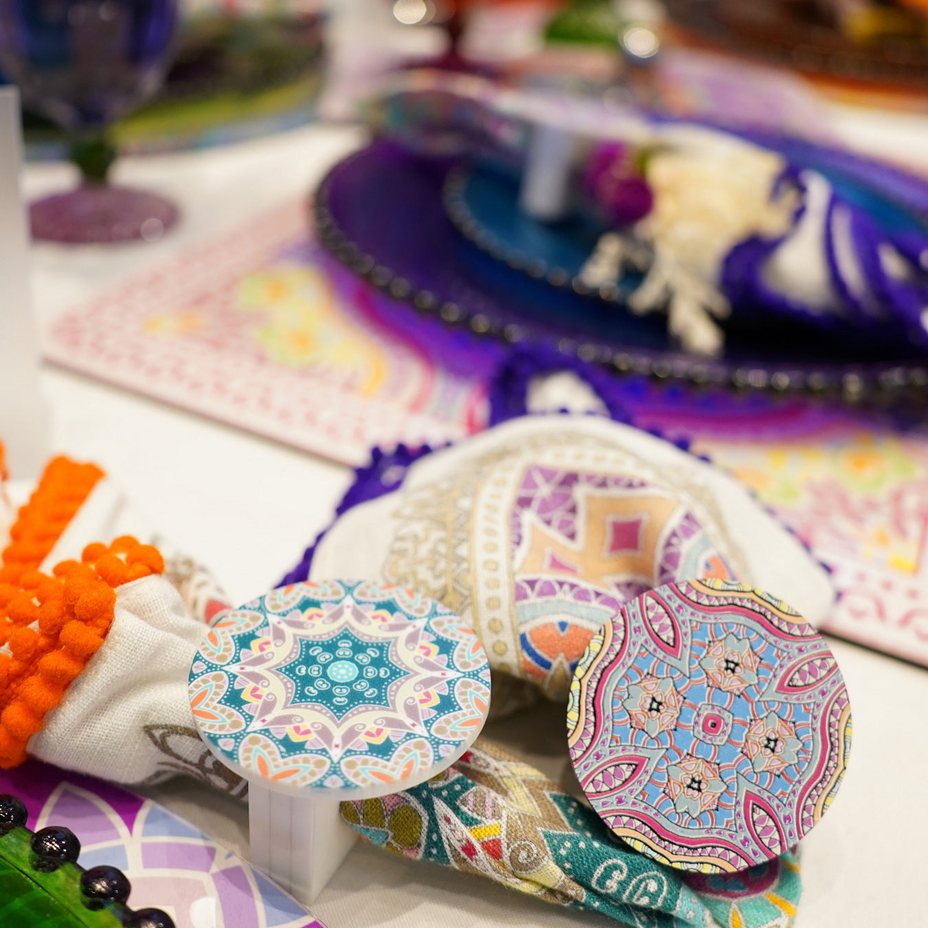 Napkin Sets - Mandala Sarabi Frost Rings (Set of 4)