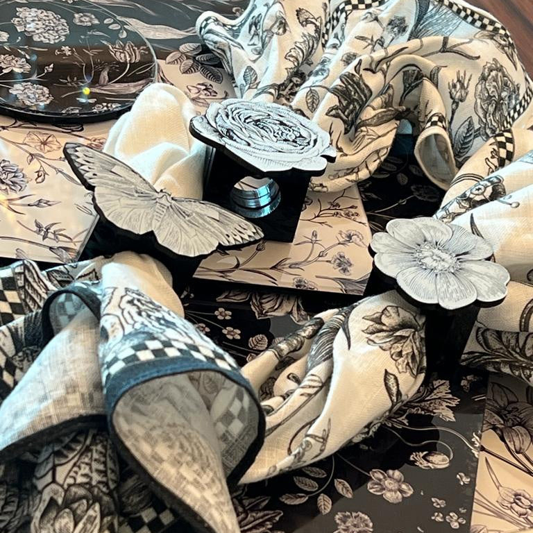 Napkin Sets - Flora & Fauna Rose Rings (Set of 4)