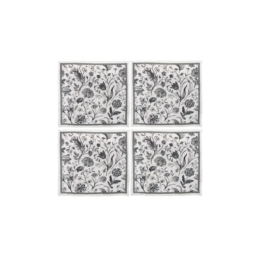 Napkin Sets - Flora Fauna Flower Forest Cocktail (Set of 4)