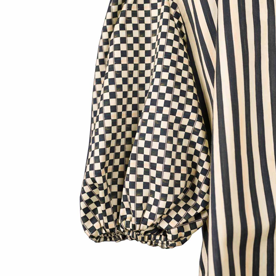 Flora & Fauna - Puff Sleeve Checkered Top