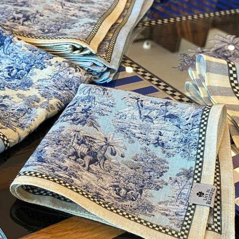 Napkin Sets - Blue Elephant Cocktail Napkin 01 (Set of 4)