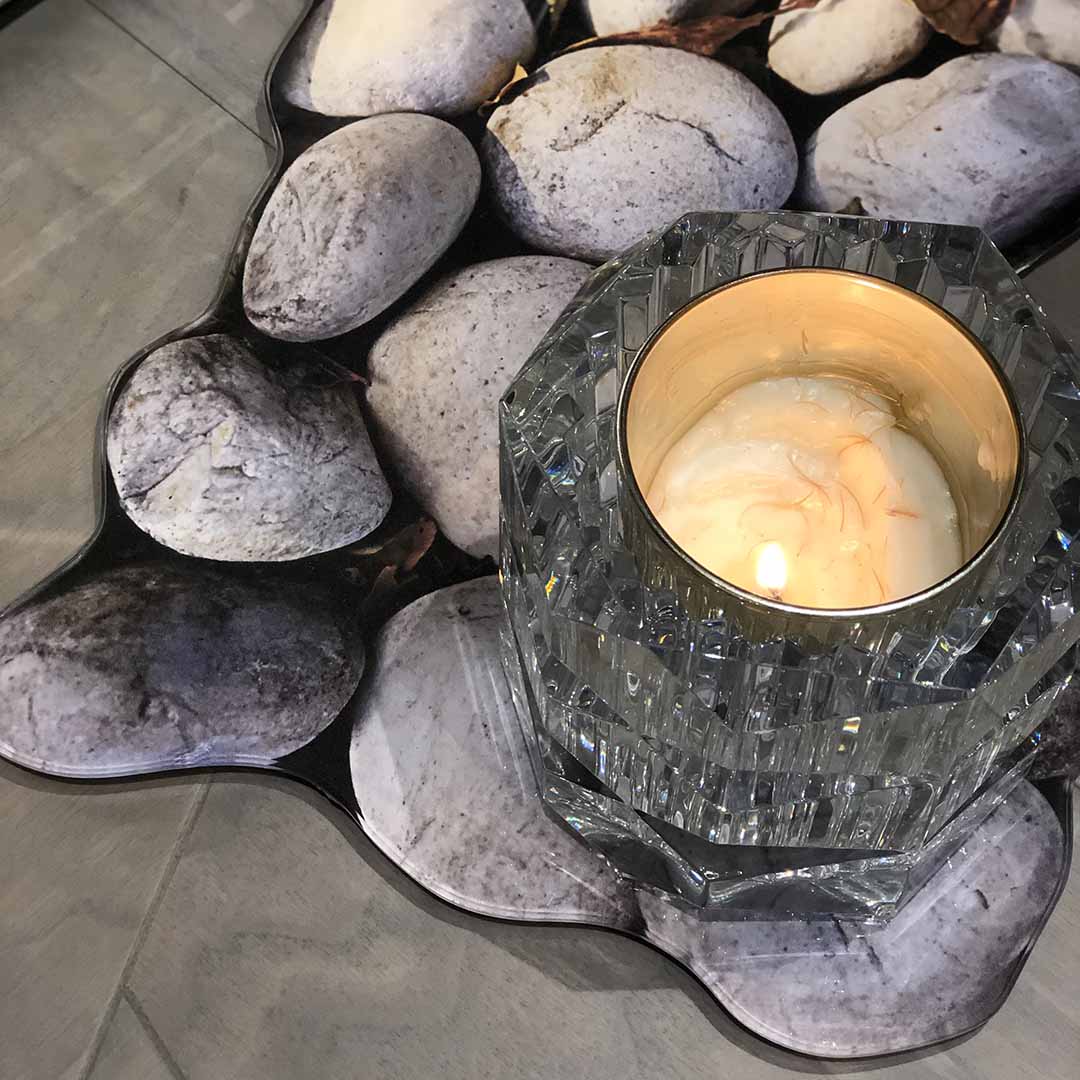 Platter - Classic Glass Mirror Pebble
