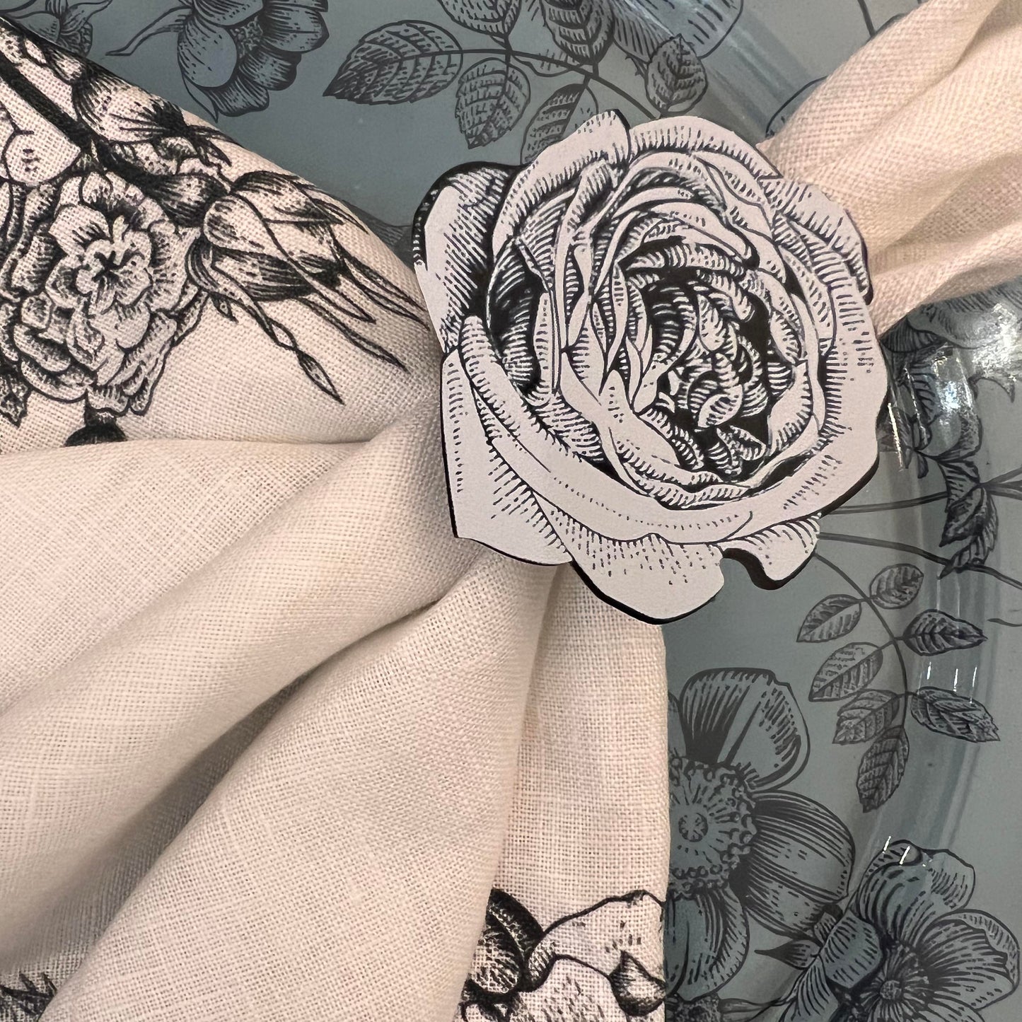 Napkin Sets - Flora & Fauna Rose Rings (Set of 4)