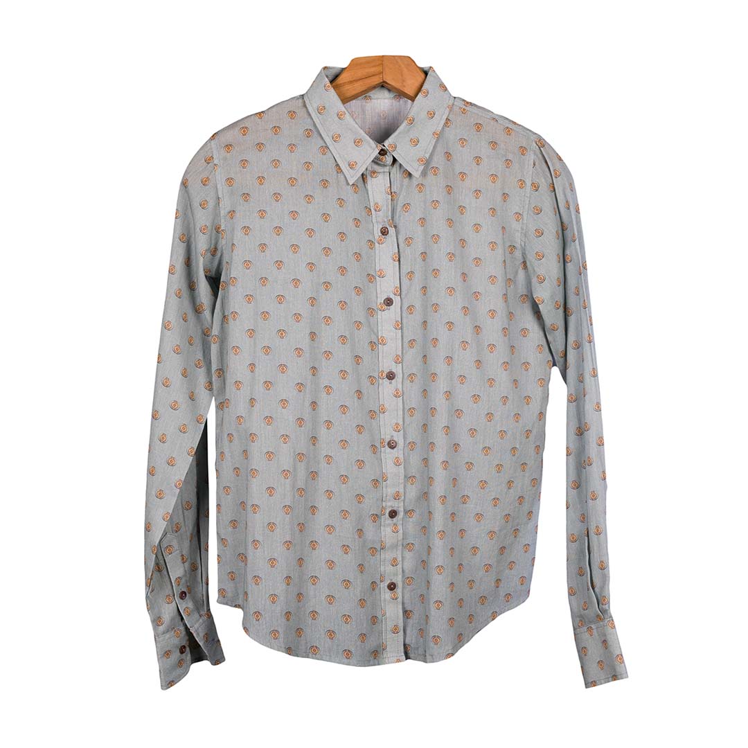 The Explorer - World Map Shirt Blue