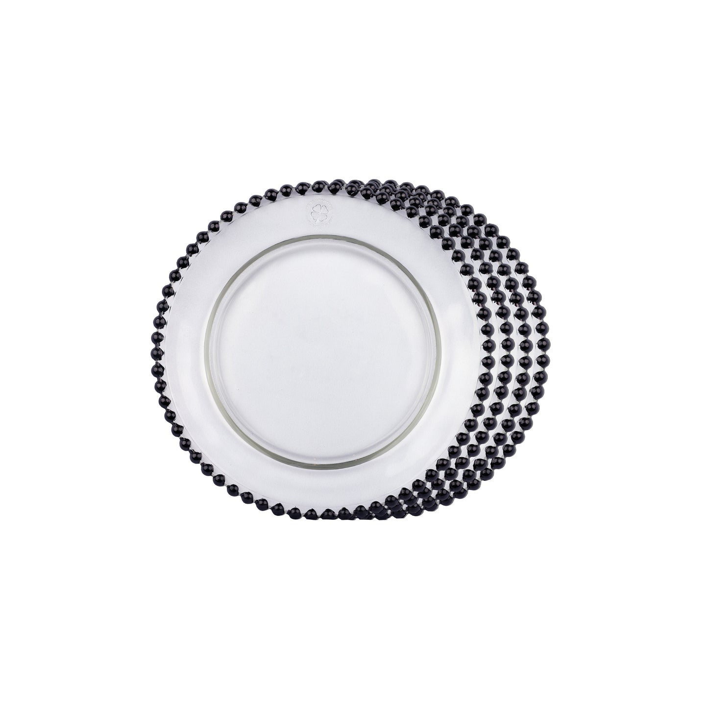Quarter Plates - Dotted Clear & Grey (Set of 4)