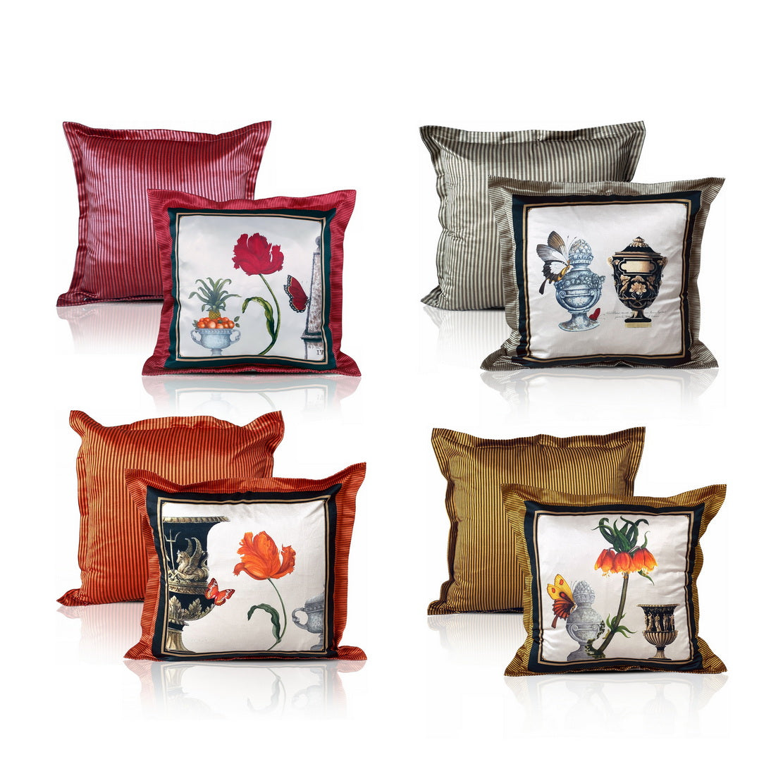 Cushion Cover - Butterflies & Birds Stormi Silk (Set of 4)
