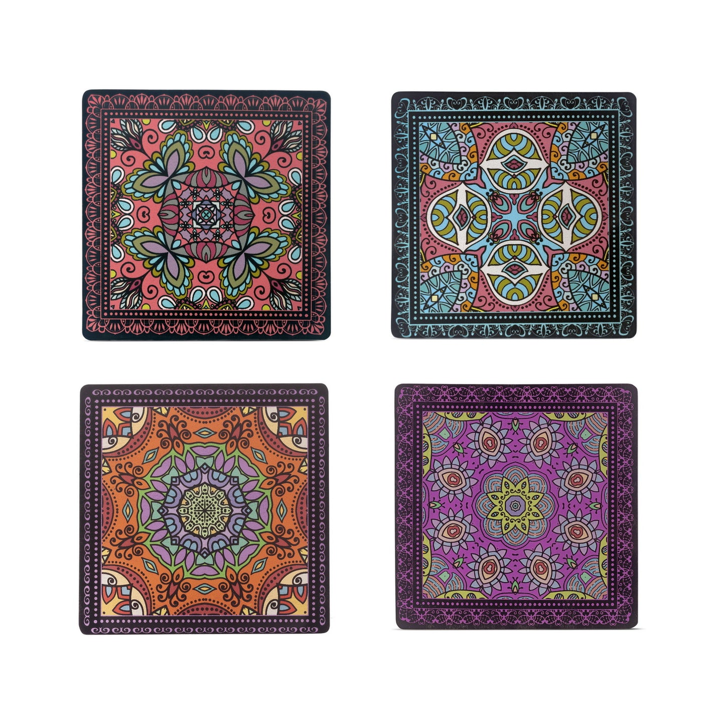 Coasters -  Mandala Obasi Black (Set of 4)
