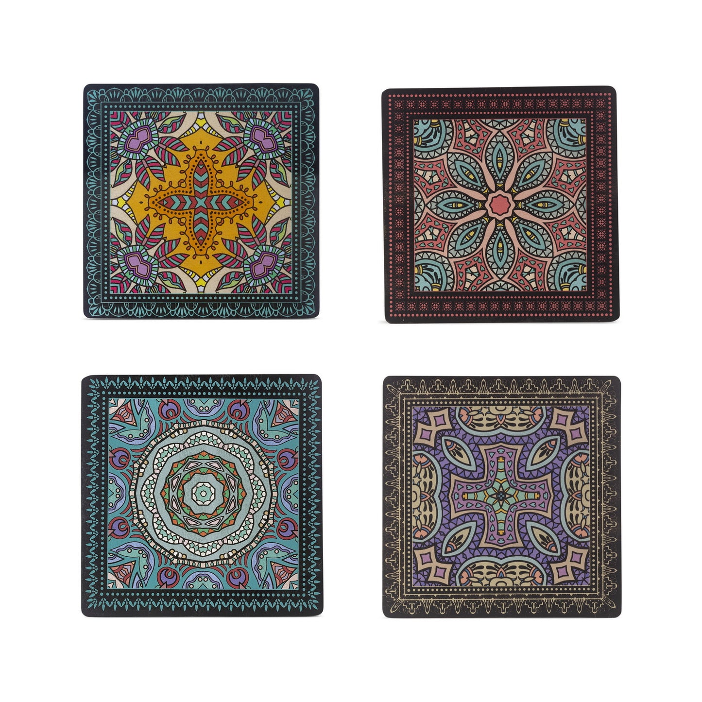 Coasters -  Mandala Zazu Black (Set of 4)