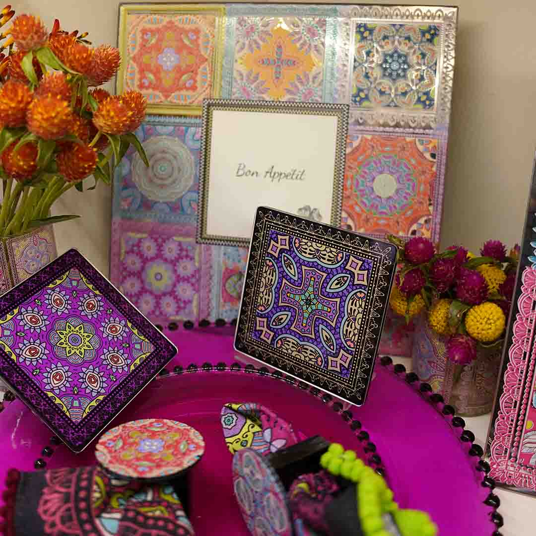 Coasters -  Mandala Zazu Black (Set of 4)