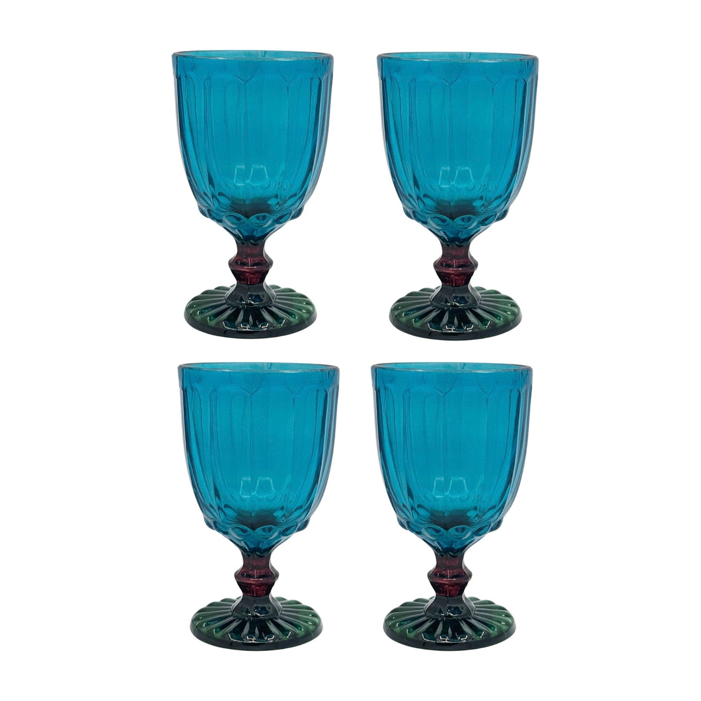 Glasses - Dotted Turquoise & Green (Set of 4)