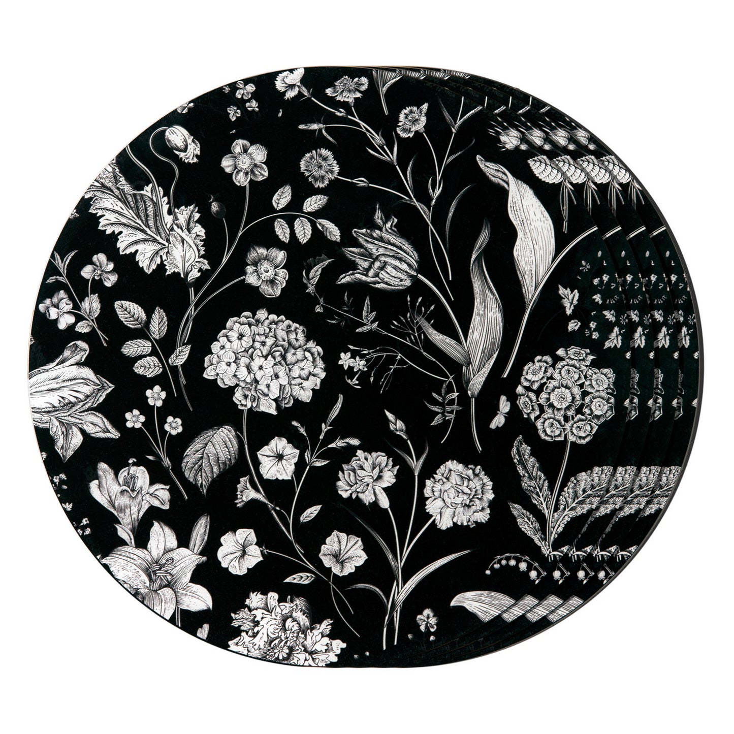 Placemat - Flora & Fauna Round Flower Forest (Set of 4)