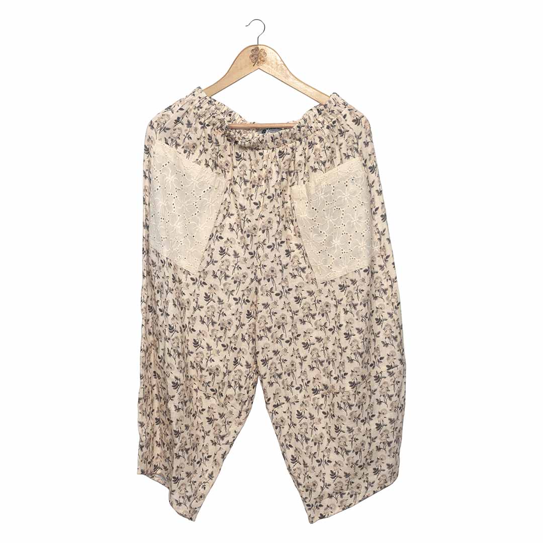 Flora & Fauna - Floral Wide Pants White
