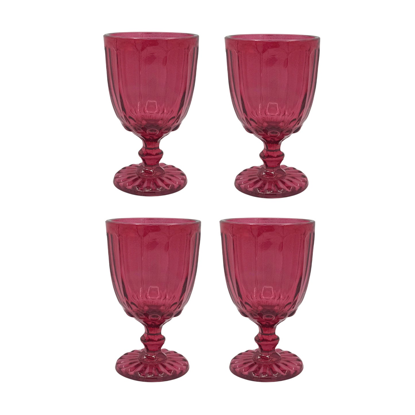 Glasses - Dotted Red (Set of 4)