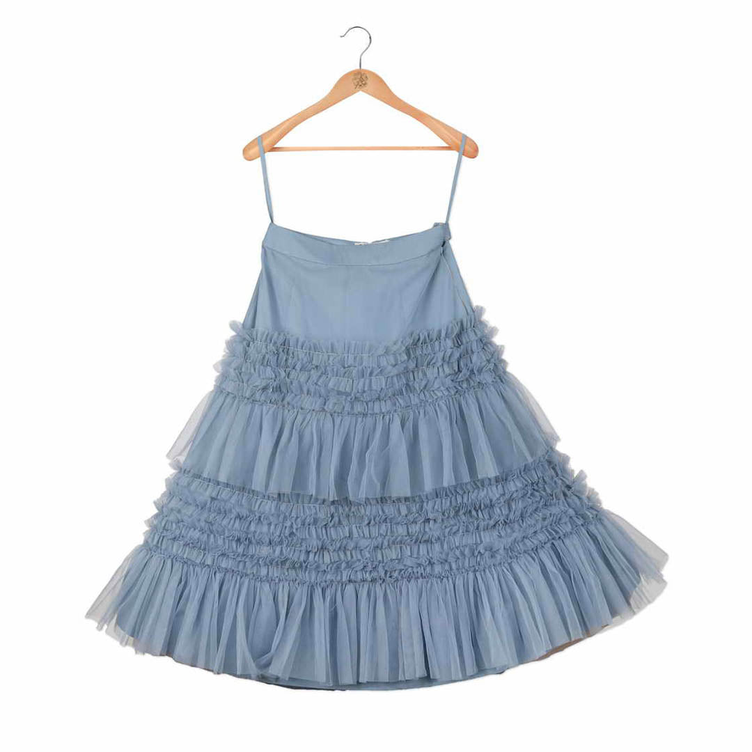 Classic - Net Frilly Skirt Grey