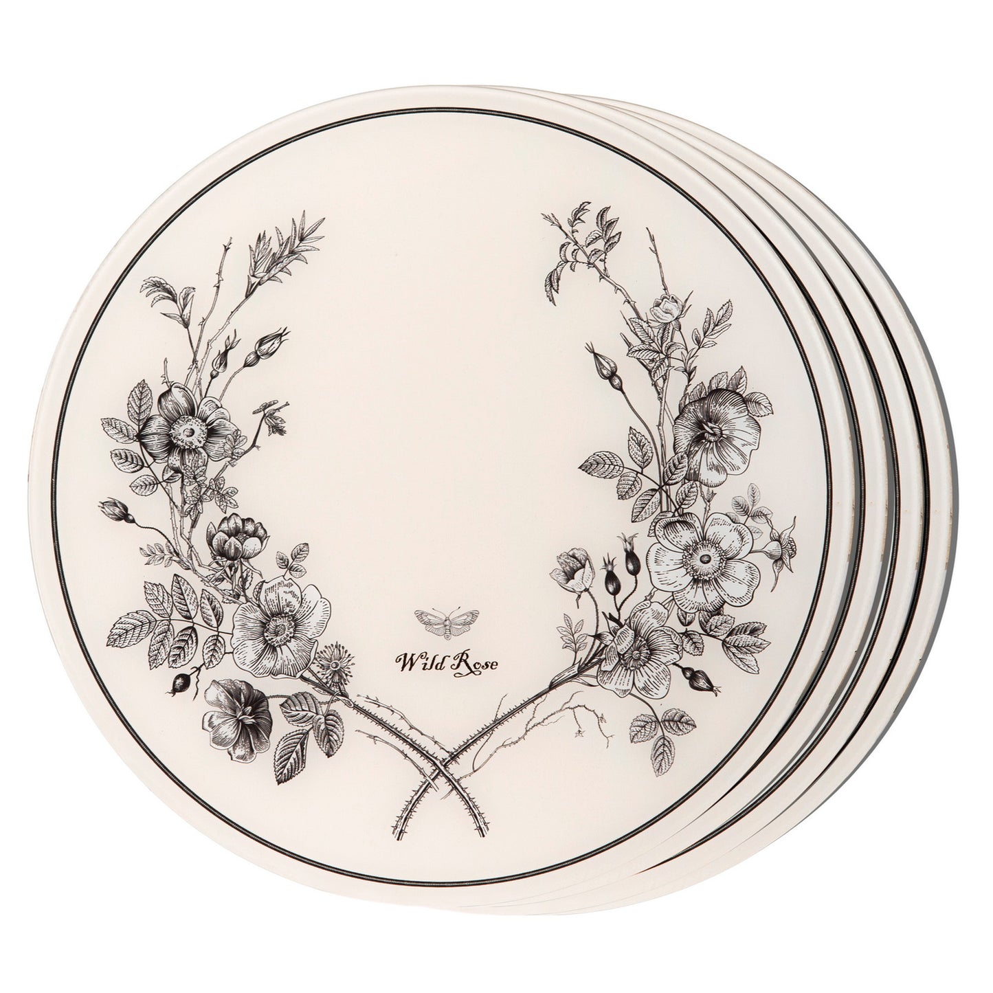 Placemat - Flora & Fauna Round Wild Rose (Set of 4)
