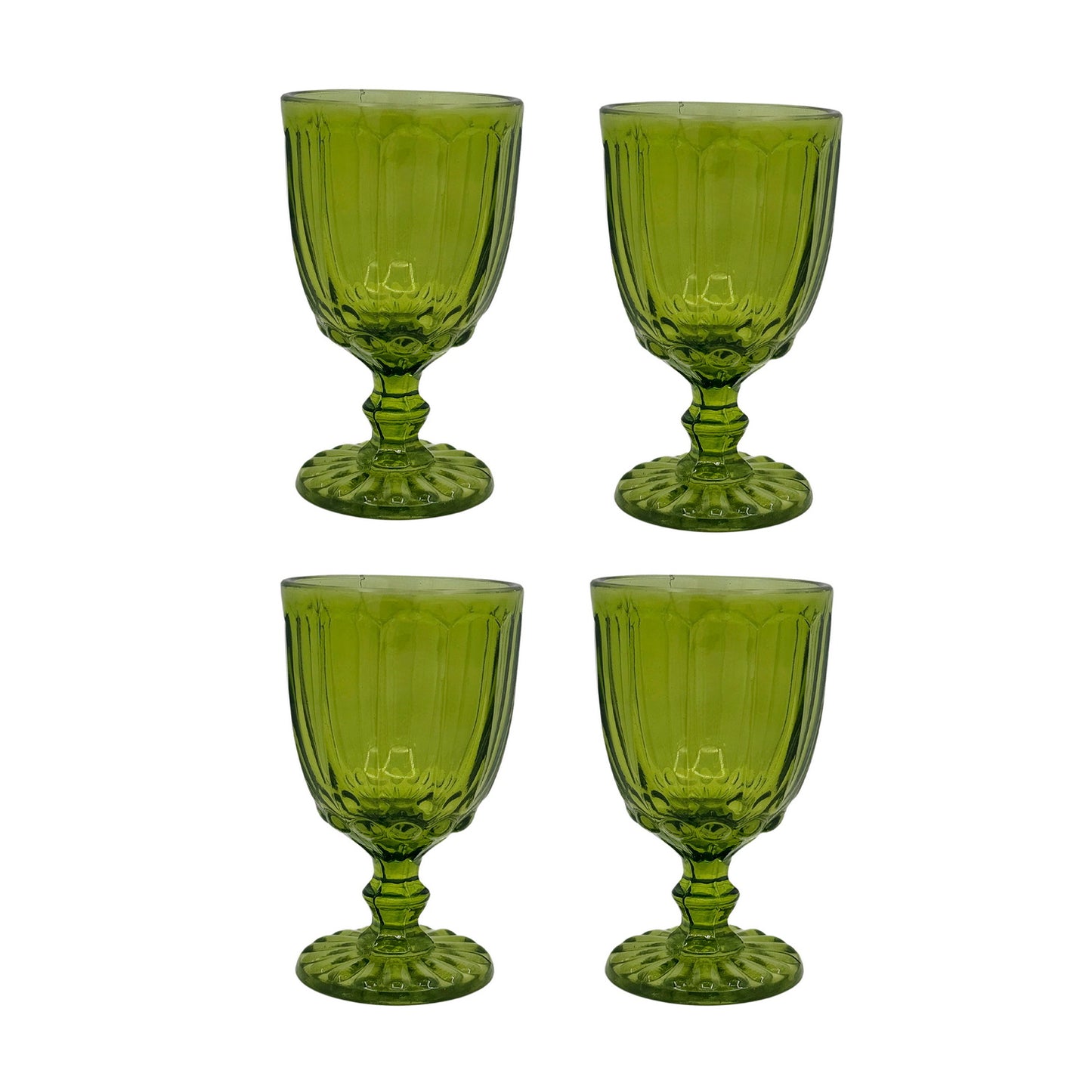Glasses - Dotted Olive (Set of 4)