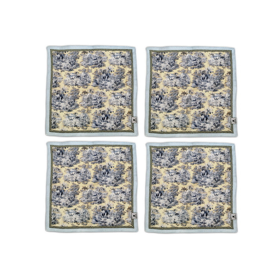 Napkin Sets - Blue Elephant Cocktail Napkin 02 (Set of 4)