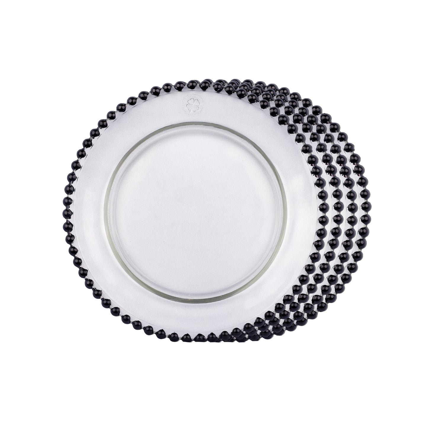 Dinner Plates - Dotted Clear & Grey (Set of 4)
