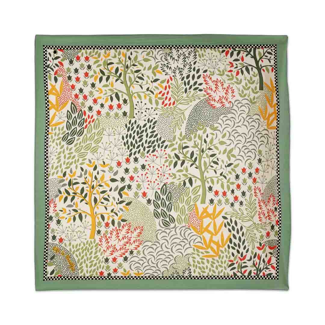Silk Habutai - Tree Leaves Day Green