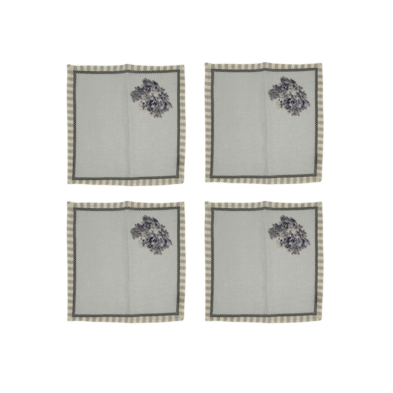 Napkin Sets - Blue Elephant Cocktail Napkin 03 (Set of 4)