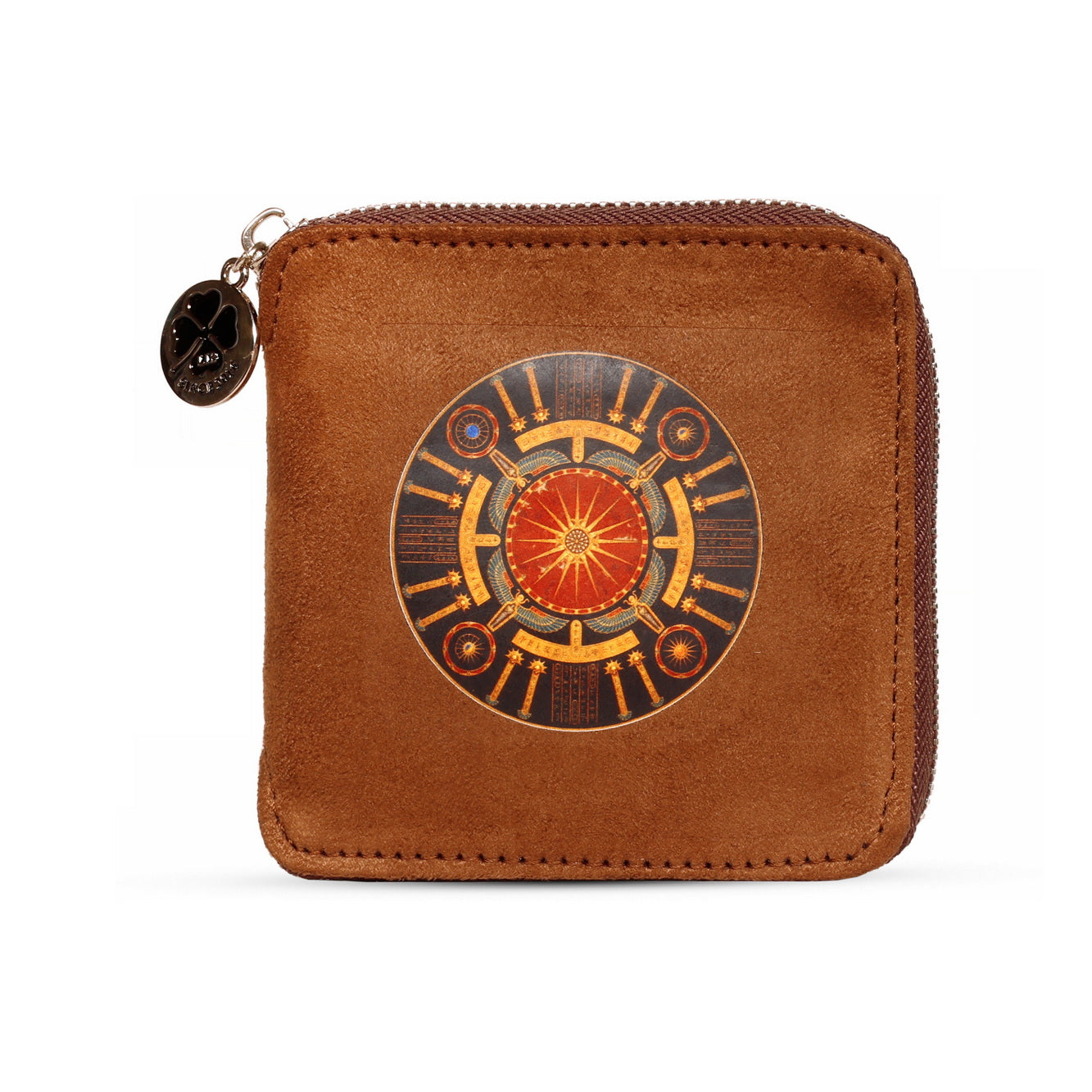 Suede Wallet – Zodiac Wheel Tan