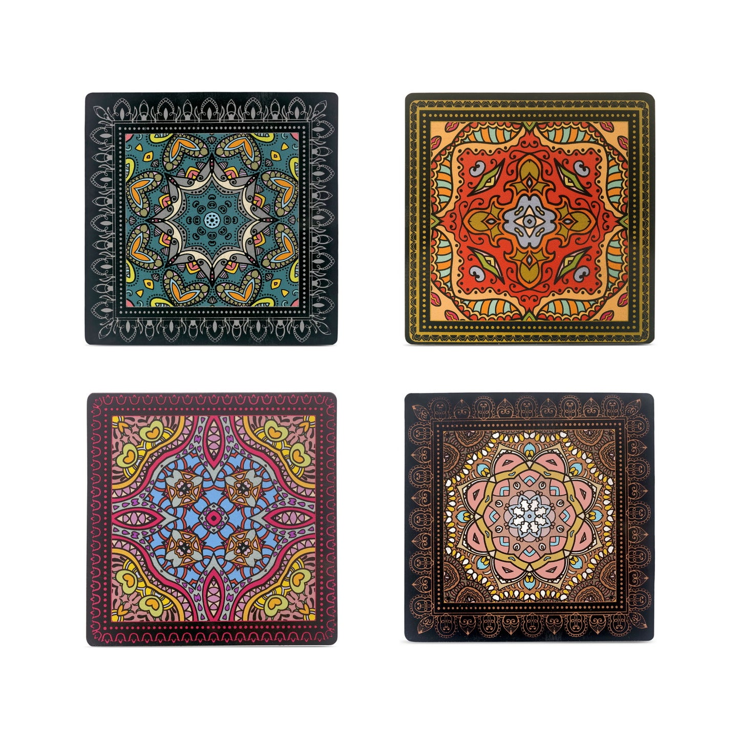 Coasters -  Mandala Kirost Black (Set of 4)