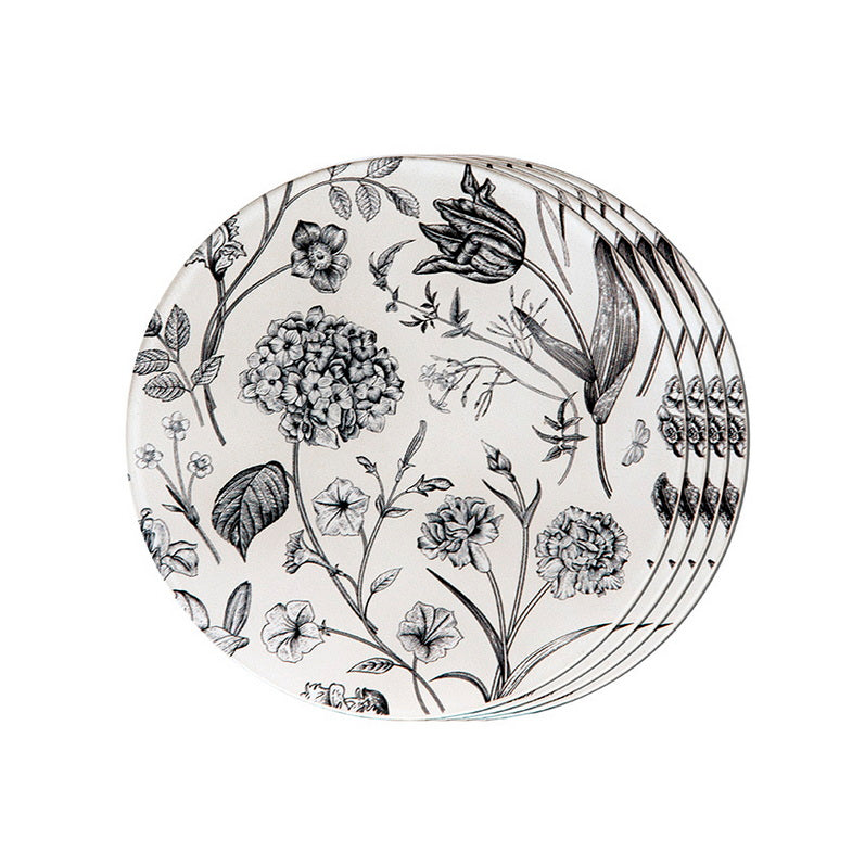 Coasters - Flora & Fauna White (Set of 4)