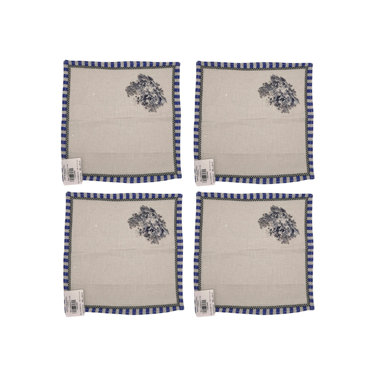 Napkin Sets - Blue Elephant Cocktail Napkin 05 (Set of 4)