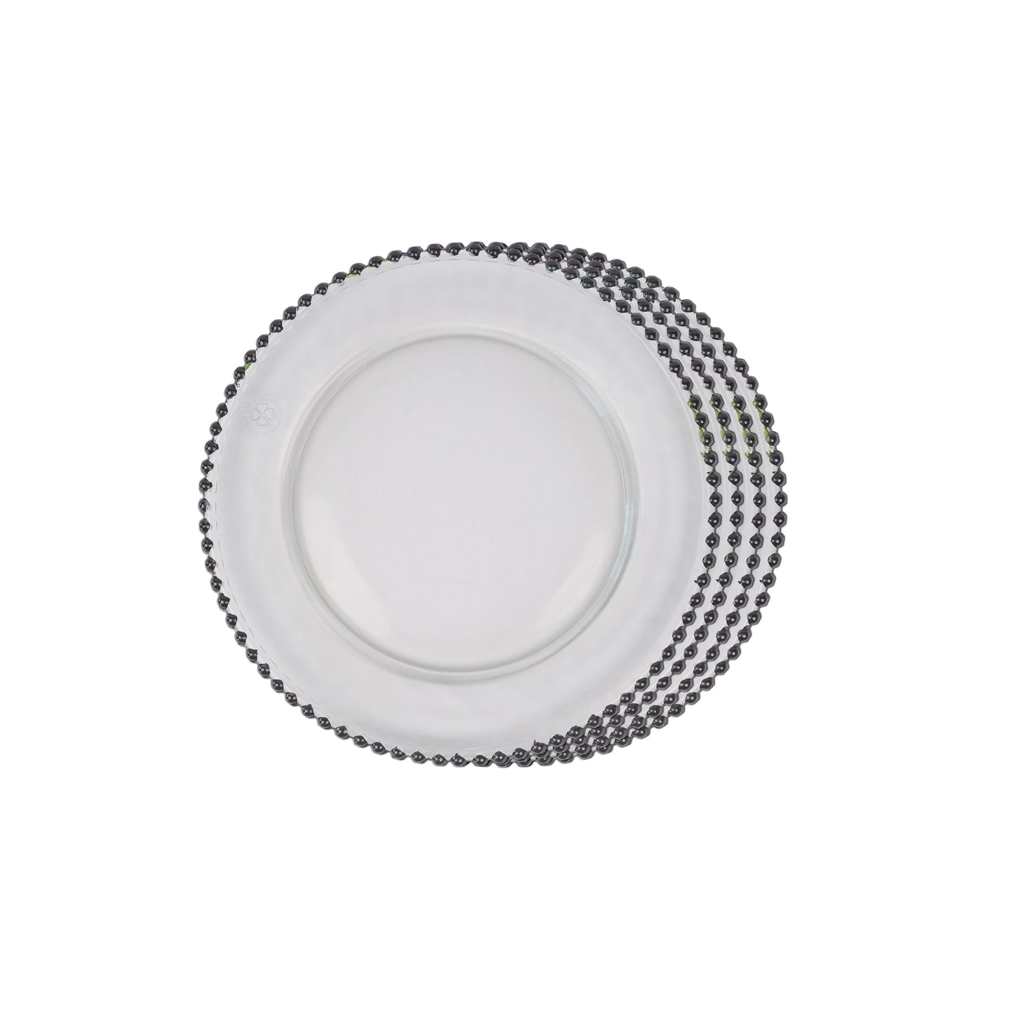 Quarter Plates - Dotted Clear & Black (Set of 4)