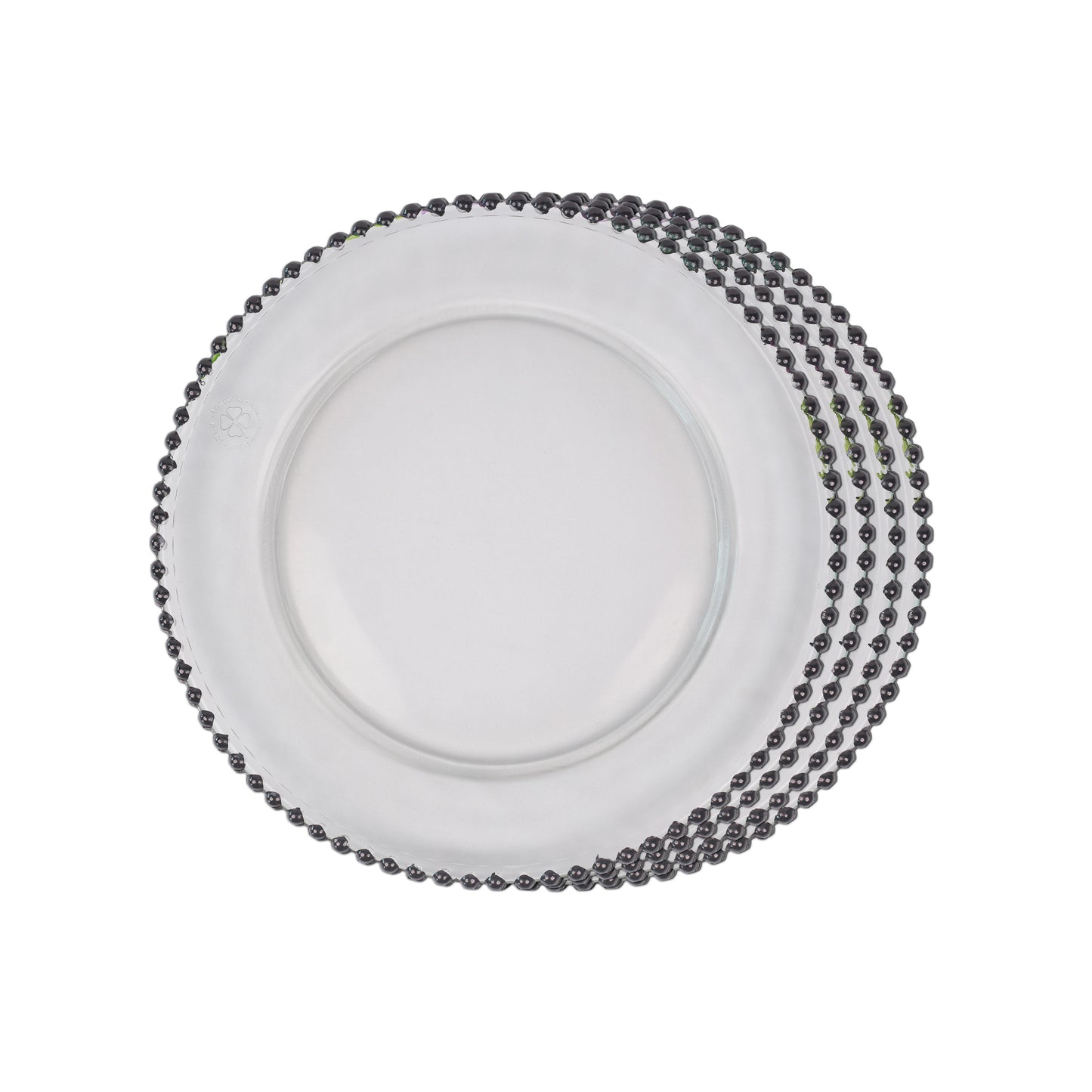 Dinner Plates - Dotted Clear & Black (Set of 4)