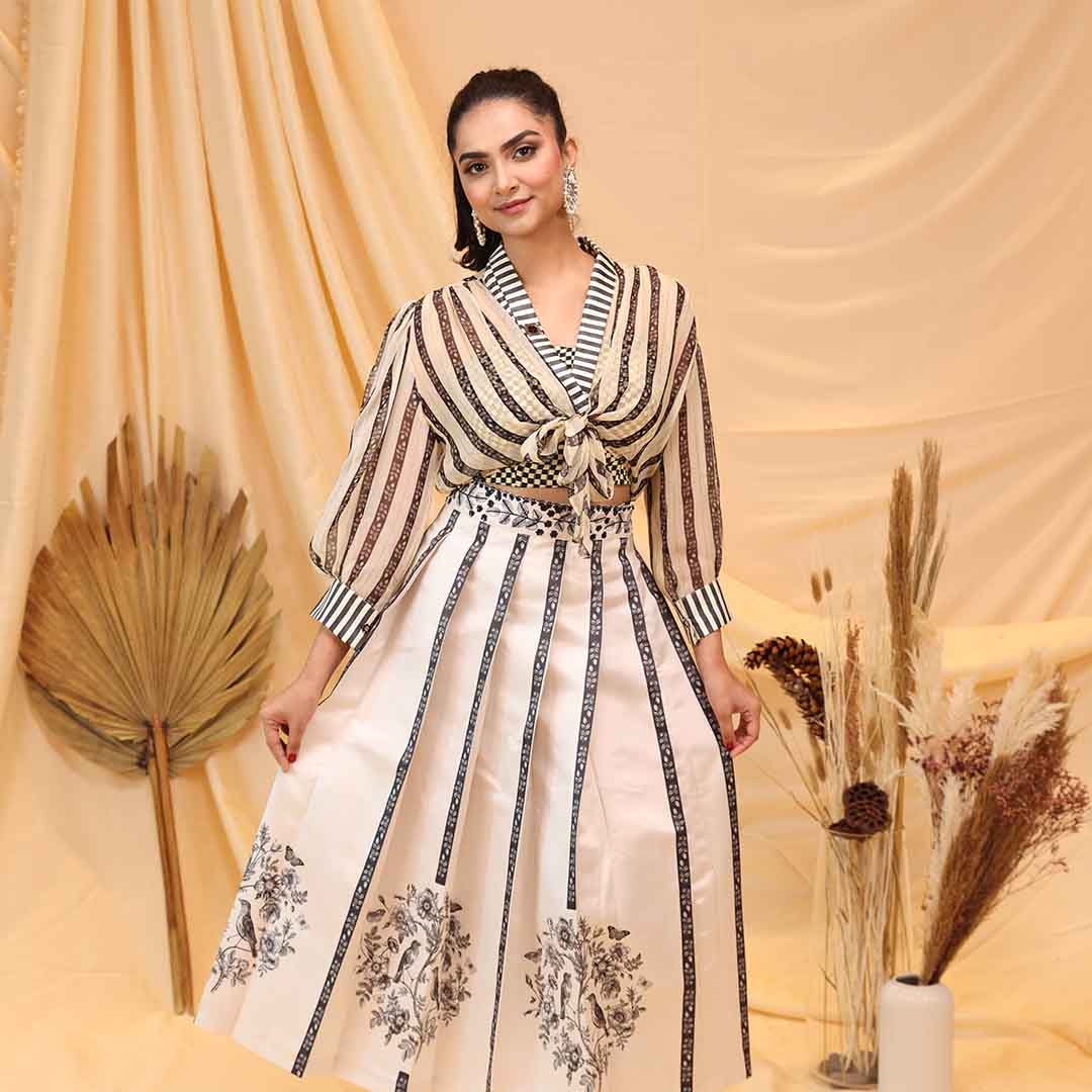 Flora & Fauna - Tie Up Sheer Top