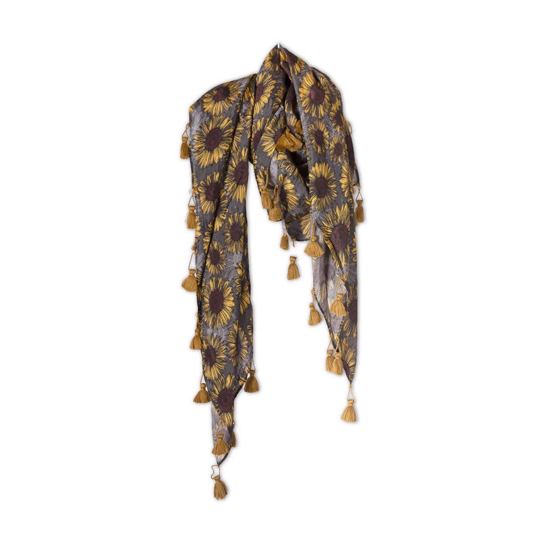 Twill Pashmina - Floral Peach