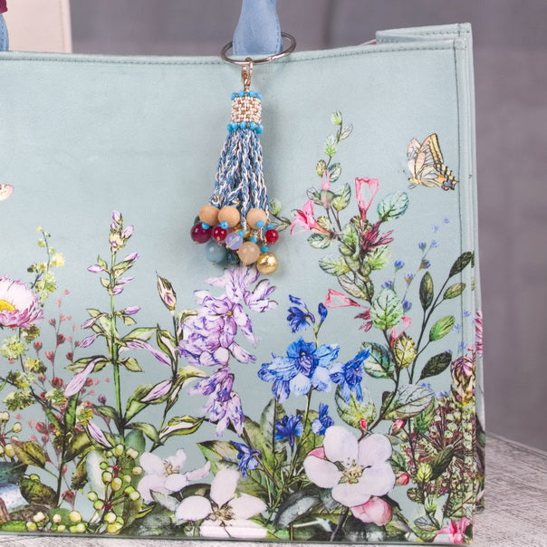 Tote Bag - Floral Suede