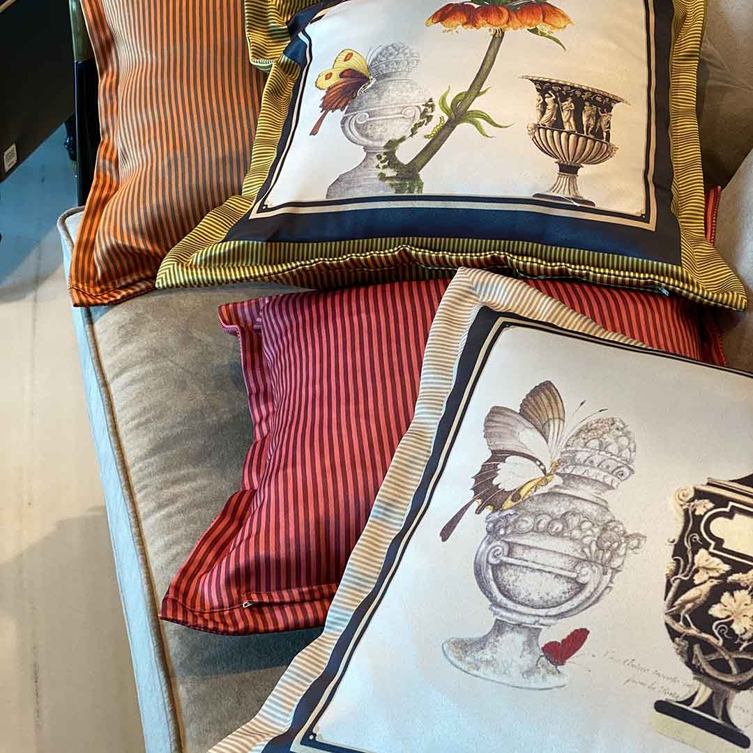 Cushion Cover - Butterflies & Birds Macy Silk (Set of 4)