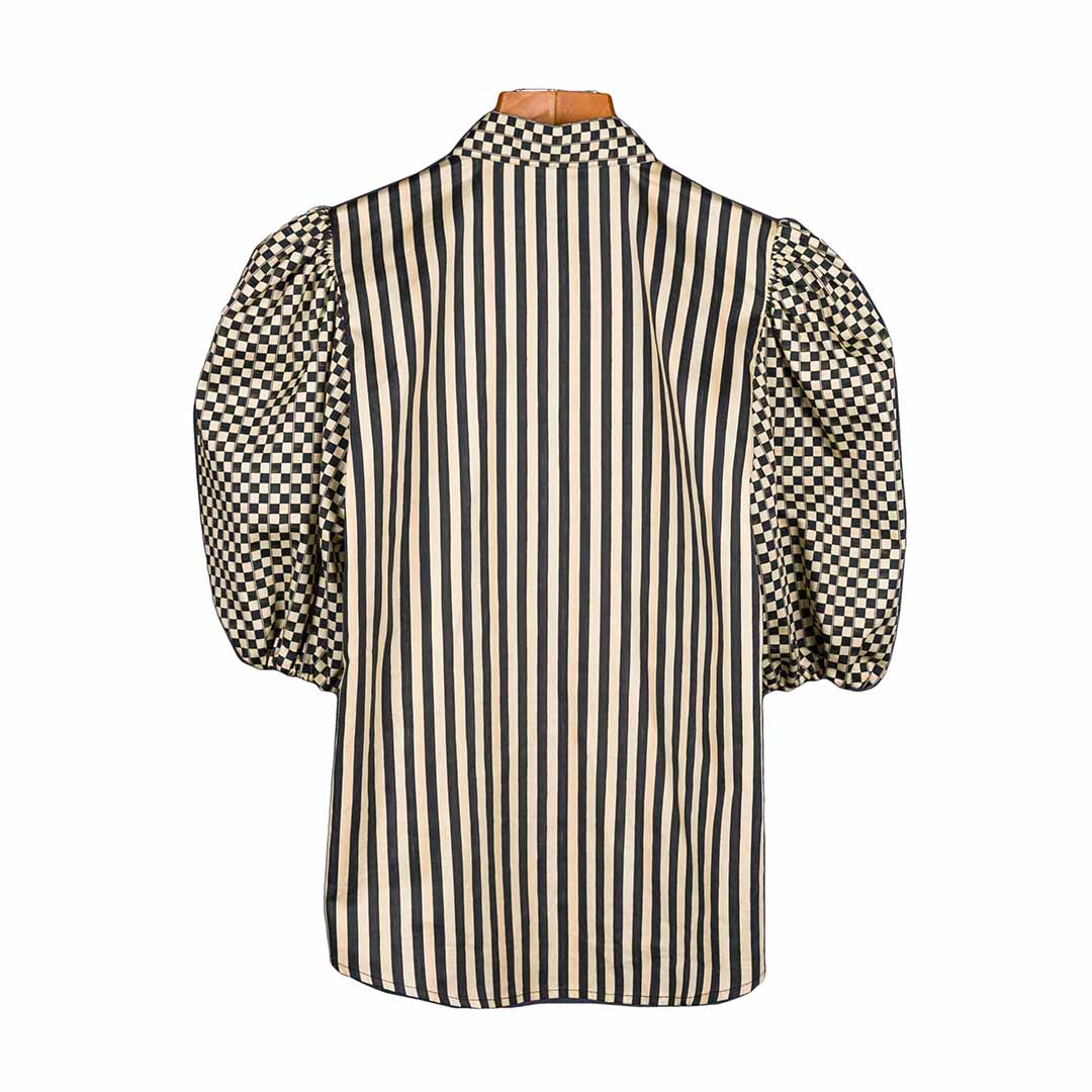 Flora & Fauna - Puff Sleeve Checkered Top