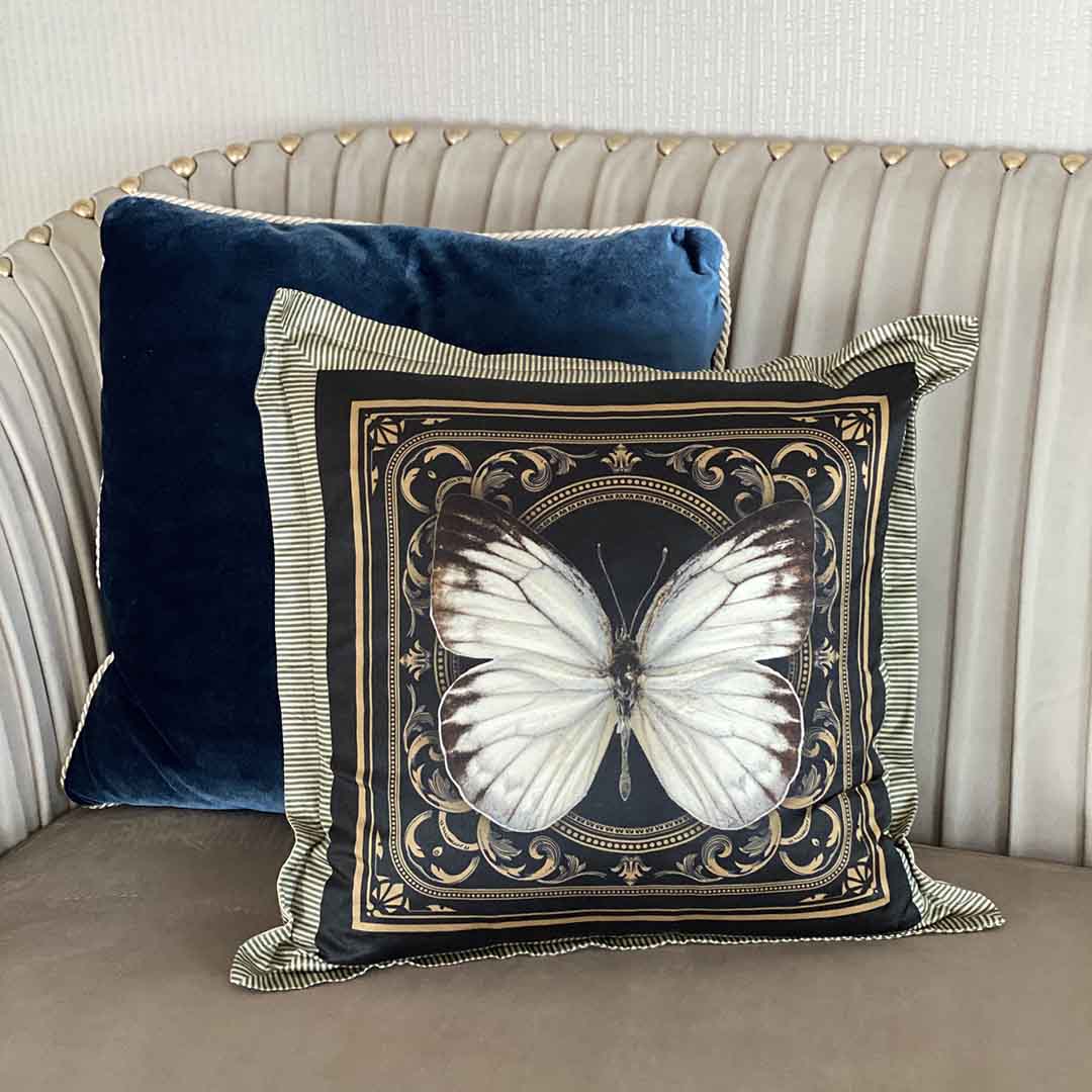 Cushion Cover - Butterflies & Birds Bourbon Silk (Set of 4)