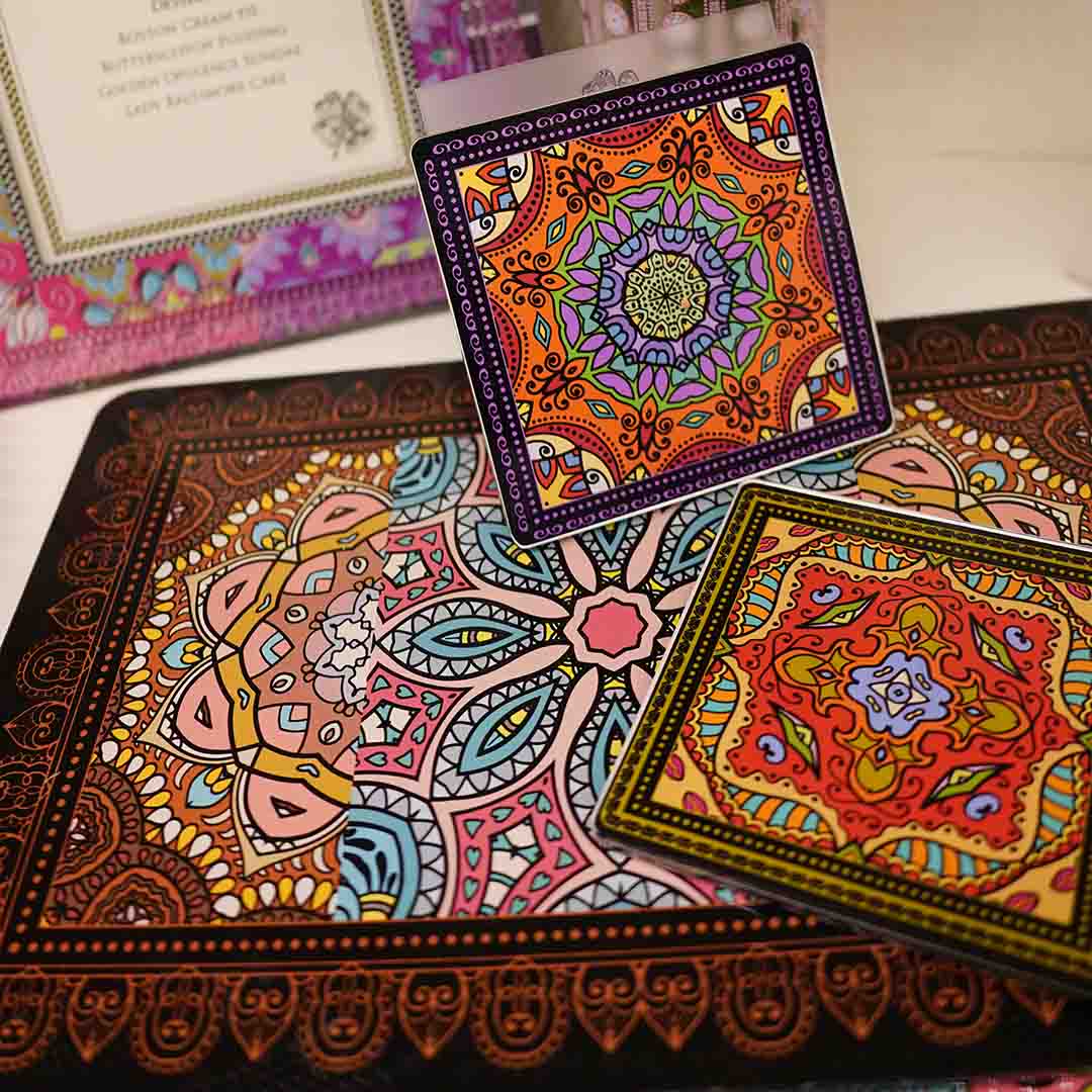 Coasters -  Mandala Kirost Black (Set of 4)