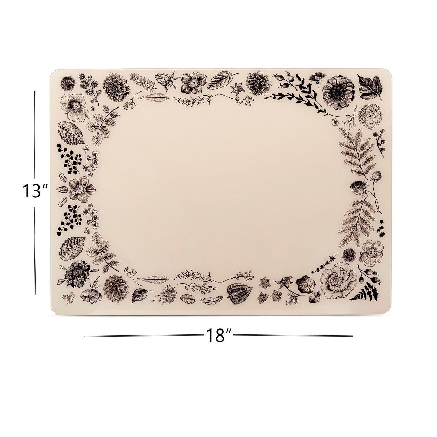 Placemat - Flora & Fauna Rectangle Flower Border  (Set of 4)