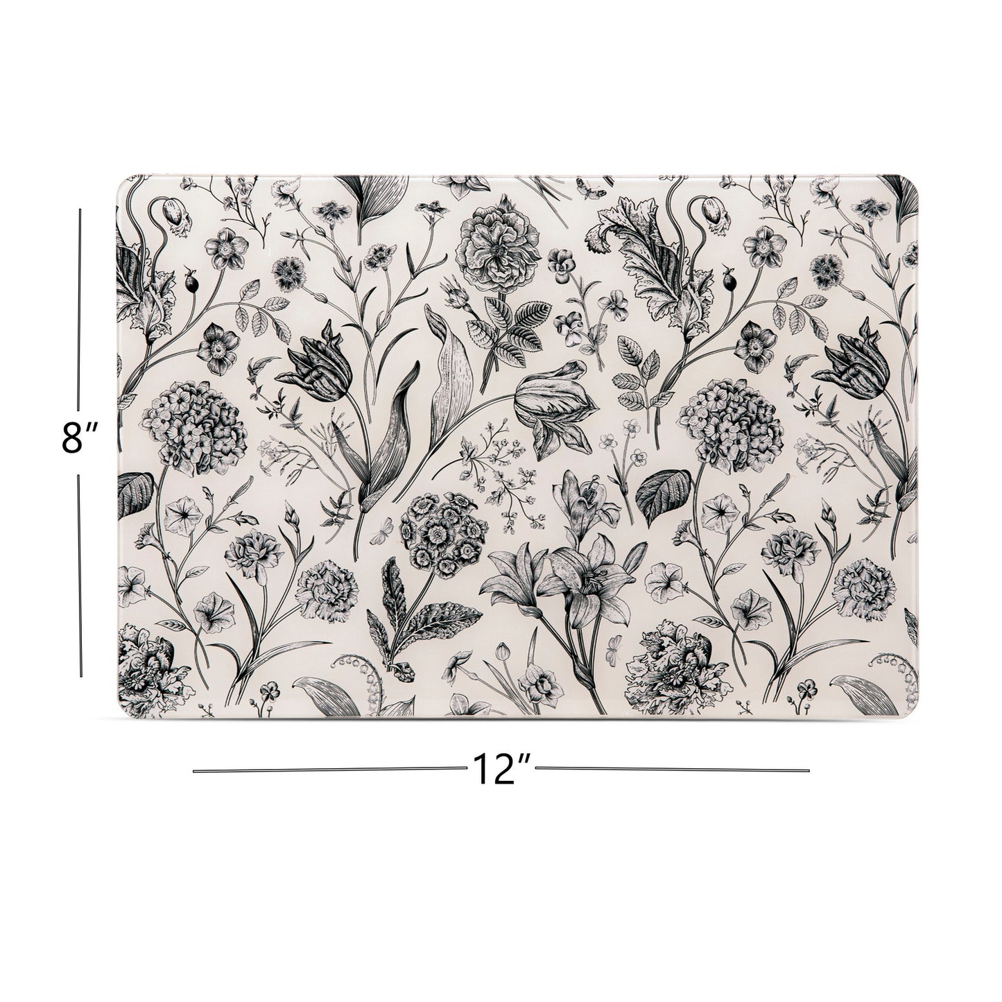 Placemat - Flora & Fauna Rectangle Flower Forest White (Set of 4)
