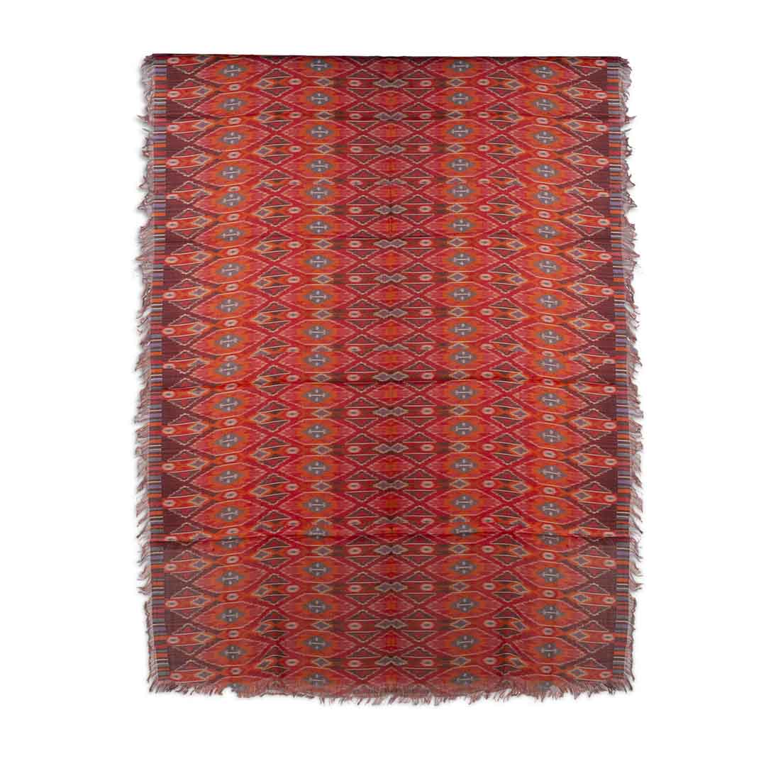 Twill Pashmina - Ikkat Red