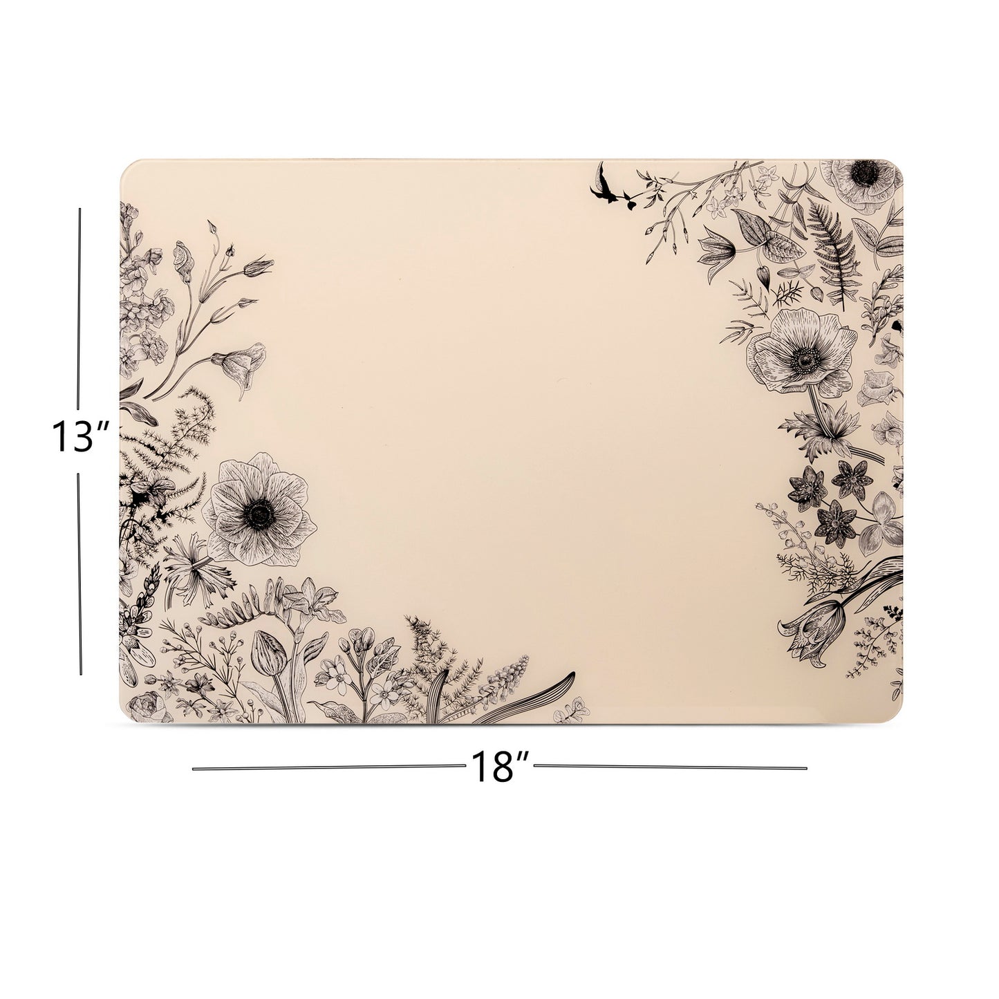 Placemat - Flora & Fauna Rectangle Flower Sides (Set of 4)