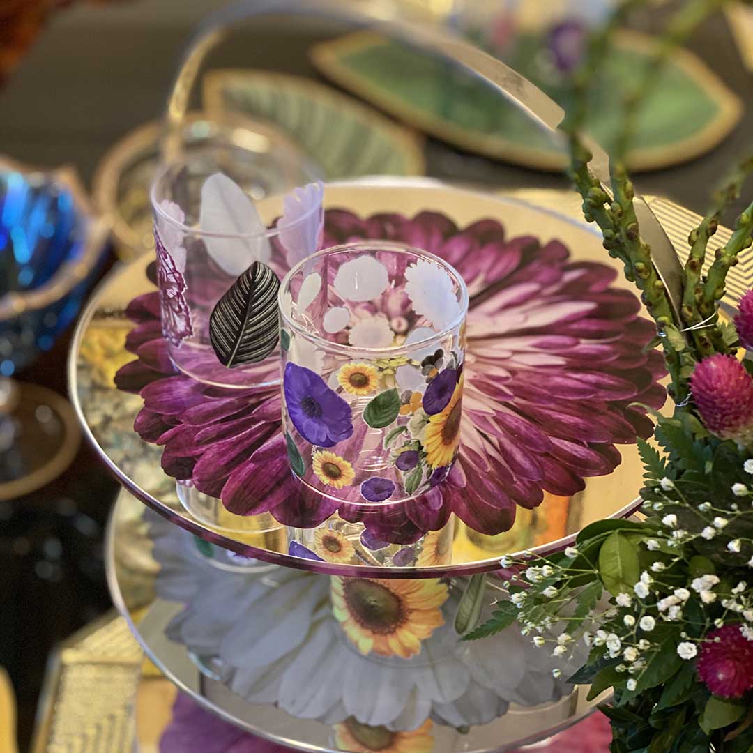 Glasses - Bloom Squat Multiple Flowers (Set of 6)