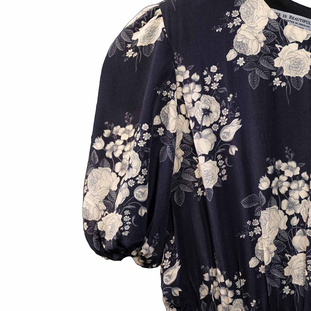 Flora & Fauna - Big Print Dress Black