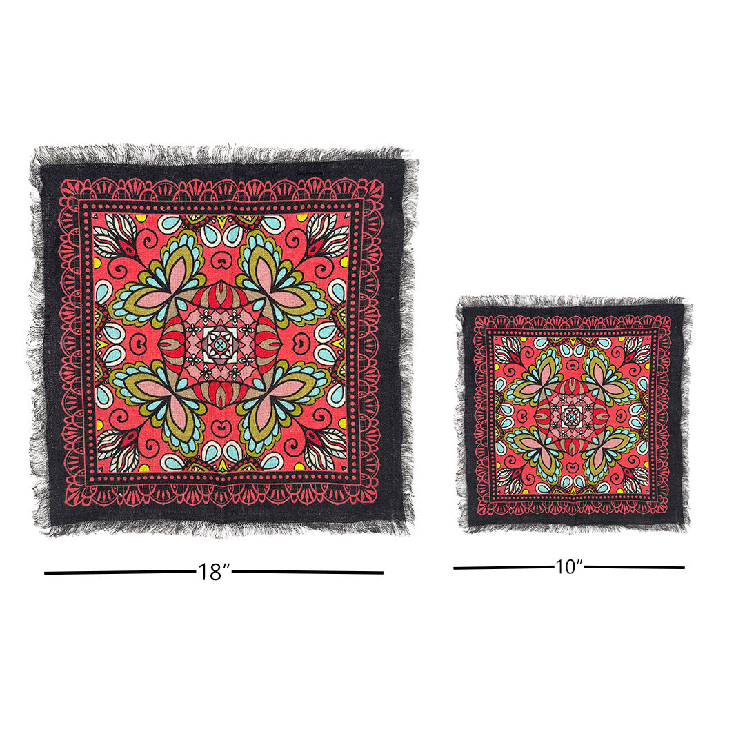 Napkin Sets - Mandala Obasi Dinner Black (Set of 4)
