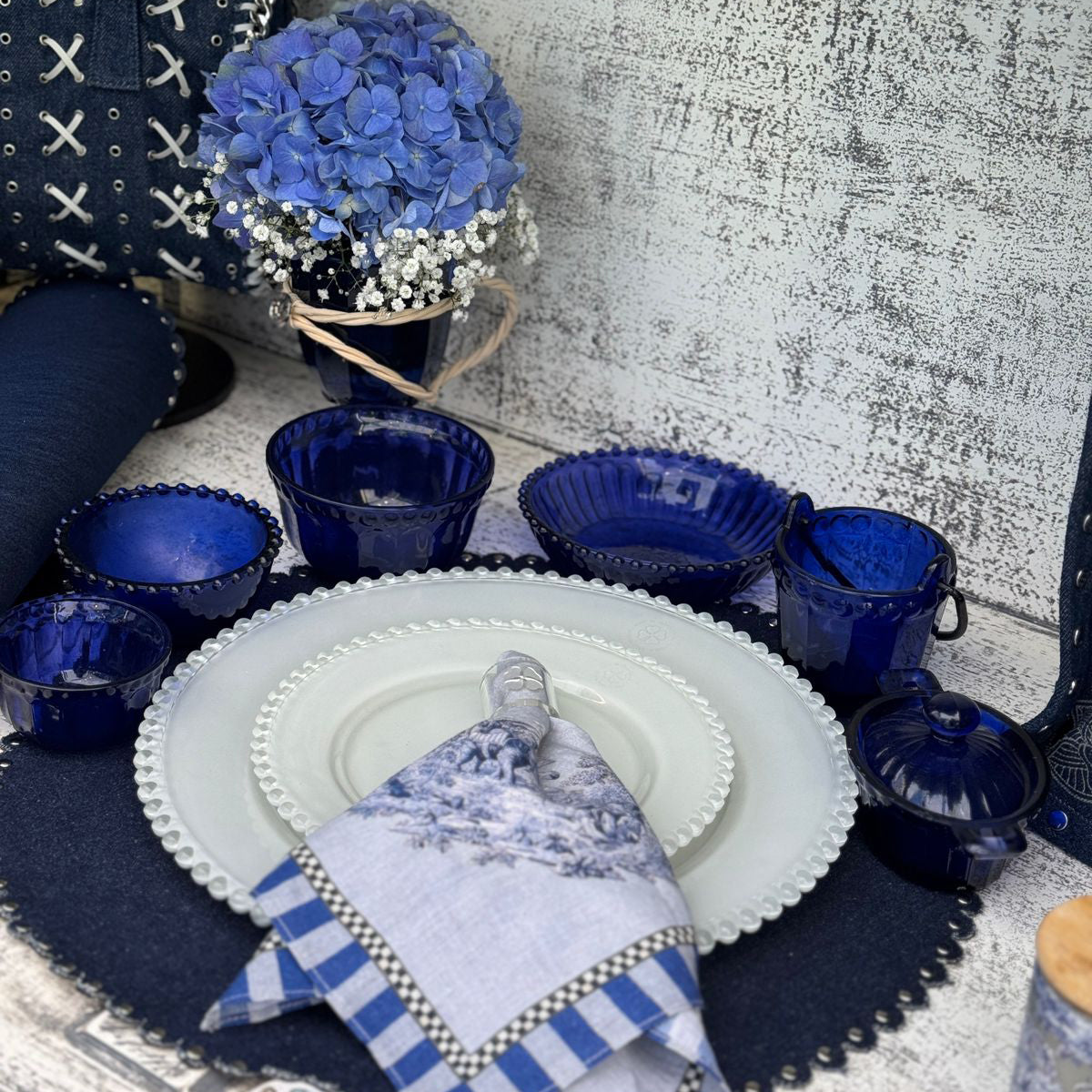 Bowls - Dotted Bucket Royal Blue (Set of 4)