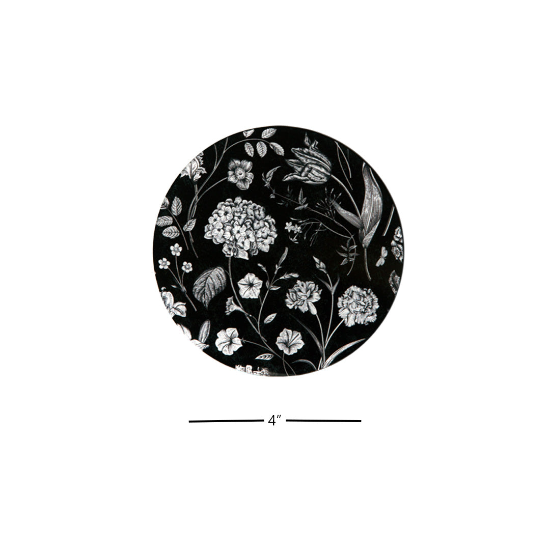 Coasters - Flora & Fauna Black (Set of 4)
